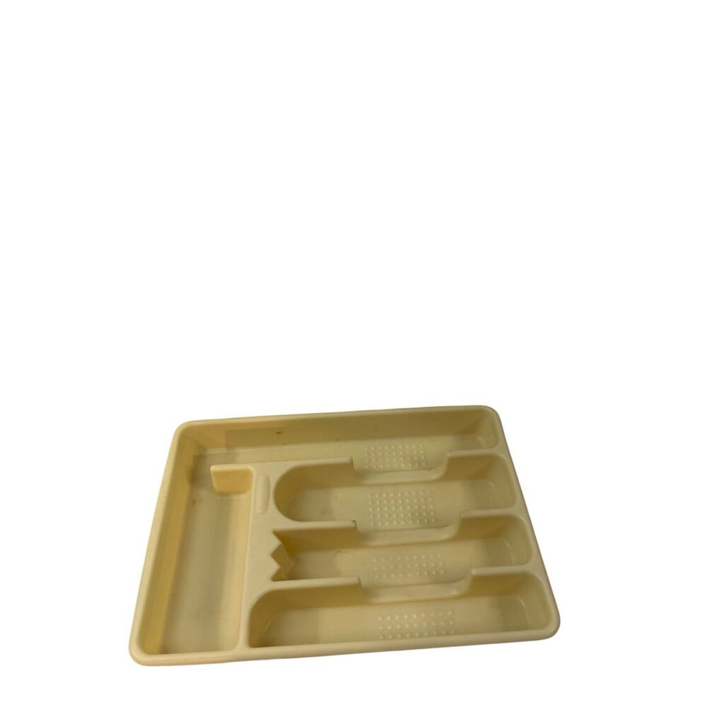 Rubbermaid silverware holder vintage cream color‎ (discoloration)13x9"